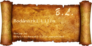 Bodánszki Lilla névjegykártya